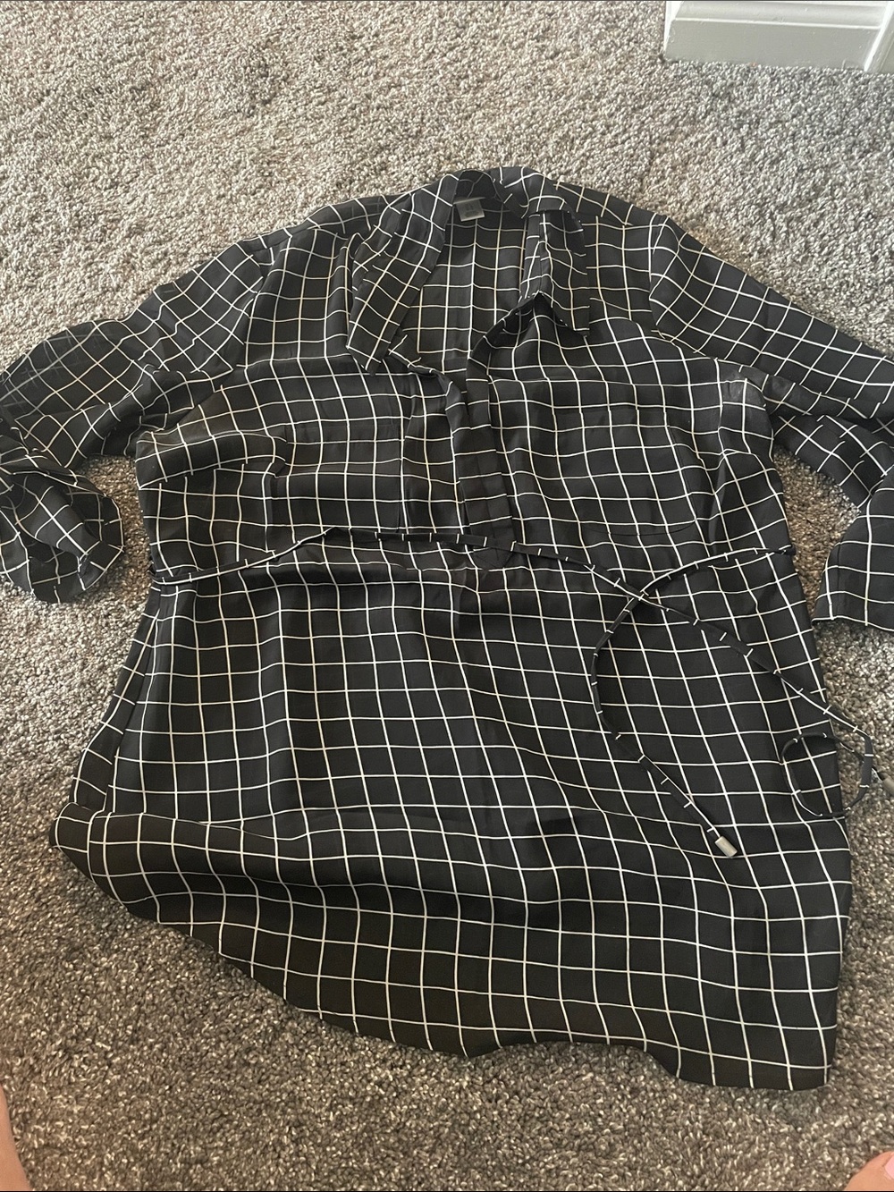 Black Button-Up Maternity Dress Shirt